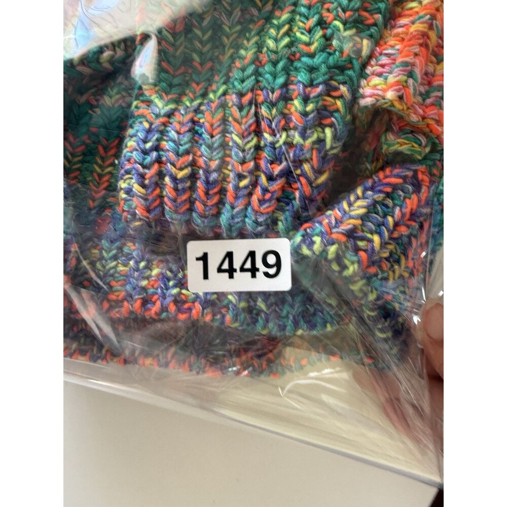 Free People Jumper Small Bright Roll Neck Odyssey Chunky Knit Cotton Mix Grunge - Picture 14 of 14